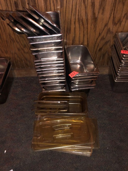 Medium sized stainless steel food containers with misc lids