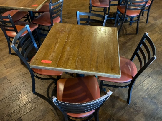 low top table and four chairs