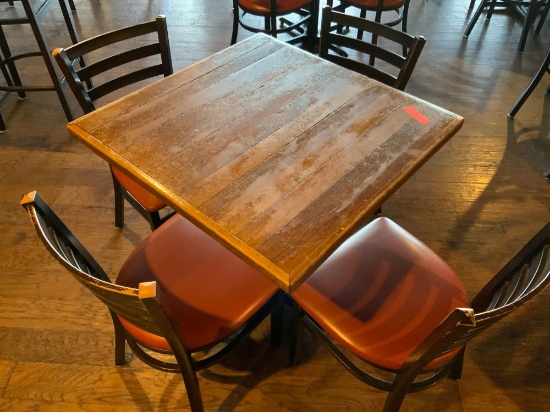 low top table and four chairs