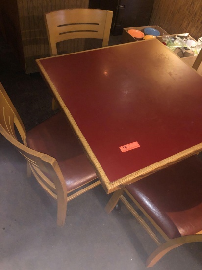 33 in x 33 in dining table - wobbly with four chairs