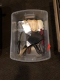 plastic tub with misc. spatula