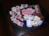 Sugar and sweetener packets and serving tray