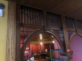 wood ornate double archway