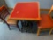 Restaurant Table with antique sewing stand from Julio's restaurant with 2 chairs