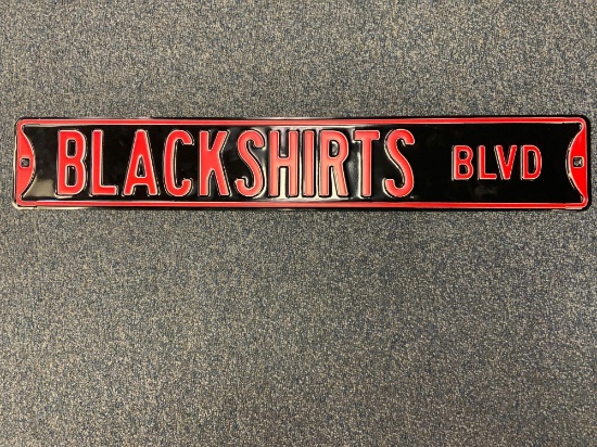 Blackshirts Blvd metal sign