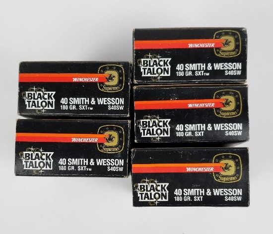 5 Boxes Winchester Black Talon 40mm S&w