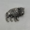 Sterling Silver Buffalo Pin Brooch 13.75 Grams