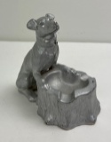 Antique Art Deco Pot Metal Terrier Dog Ashtray