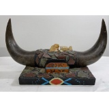 Montana Folk Art Buffalo Horn Hat Display