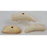 Antique Inuit Whales Teeth Cane Handles