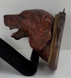Antique Swiss Black Forest Carved Dog Head