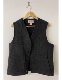 Filson Mackinaw Black Wool Vest Size 40