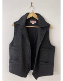 Filson Mackinaw Black Wool Usa Vest Size M