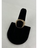 Men's Black Onyx 10k Gold Ring 8.28 Grams