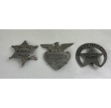 Lot Of 3 1950s Kids Cowboy Toy Police Badges