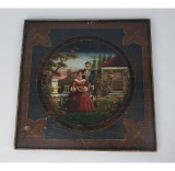 Folk Art Painted Game Table Top European