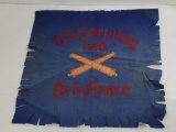 Ww1 U.S.F. Artillery France Felt Banner Pillow Top