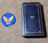 Empty Ww2 Purple Heart Box And Air Corps Patch