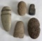 Lot Of Antique Indian Stone Axe Hammer Heads