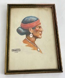 Butte Montana Watercolor Of Indian Noon 1932