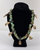 Navajo Buffalo Tooth Turquoise Nugget Necklace