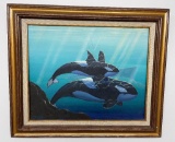 Orca Killer Whale Ocean Painting Signed A. King