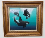 Orca Killer Whale Ocean Painting Signed A. King