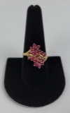 Ladies 10k Yellow Gold And Ruby Ring Size 9.5