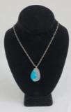 Navajo Sterling Silver And Turquoise Necklace