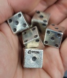 Set Of 5 Sterling Silver Dice Taxco Mexico