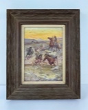 Charles M Russell Print On Canvas Cowboys Montana