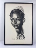 Aldo Scabbia African American Woman Drawing