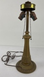 Antique Arts And Crafts Cast Iron Lamp Base