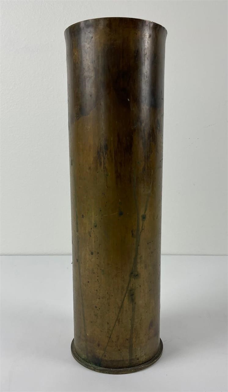 Sold at Auction: 2 LARGE BRASS ARTILLERY SHELL CASES