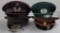 Lot Of 4 German And Russian Military Caps