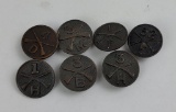 Lot Of 7 Ww1 Us Infantry Collar Discs