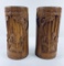 Pair Of Antique Chinese Bamboo Brush Pots