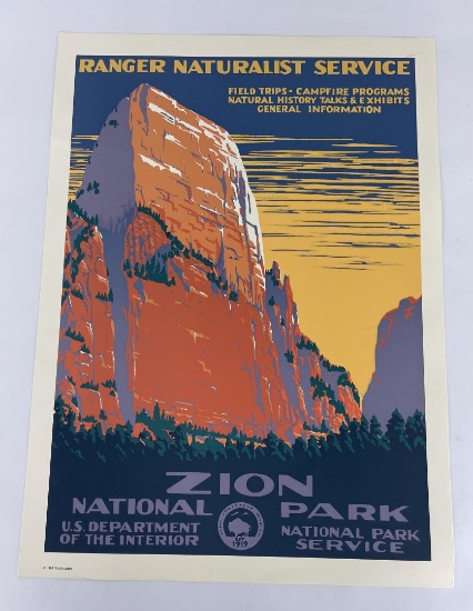 Zion National Park Naturalist Service Poster