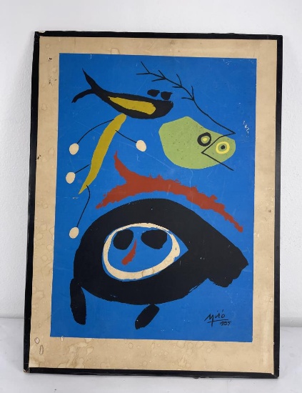 Joan Miro Serigraph Print Birds