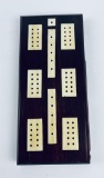 Antique Rosewood Inlaid Cribbage Board