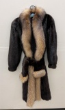 Magnificent Black Mink And Lynx Fur Coat