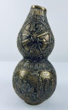 Antique Chinese Gourd Form Bronze Vase