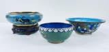 Lot Of 3 Antique Chinese Cloisonné Bowls