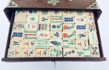 Chinese Bone And Bamboo Mahjong Set