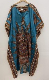 Vintage 1970's Ethnic Pattern Robe Gown