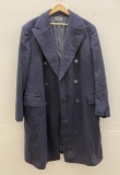 Vintage Men's Black Wool Overcoat