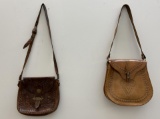 Pair Of Vintage Bohemian Leather Satchels