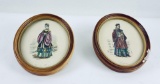 Pair Of Mandarin Chinese Man Woman Lithographs