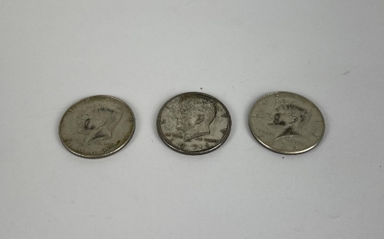 Lot Of 3 Kennedy Silver Half Dollars