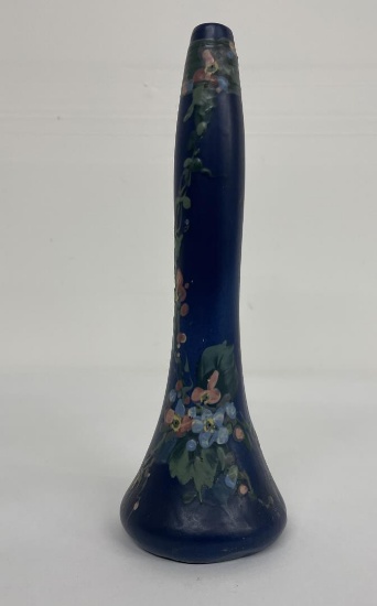 Weller Blue Pottery Bud Vase 10.5" Hudson Blue